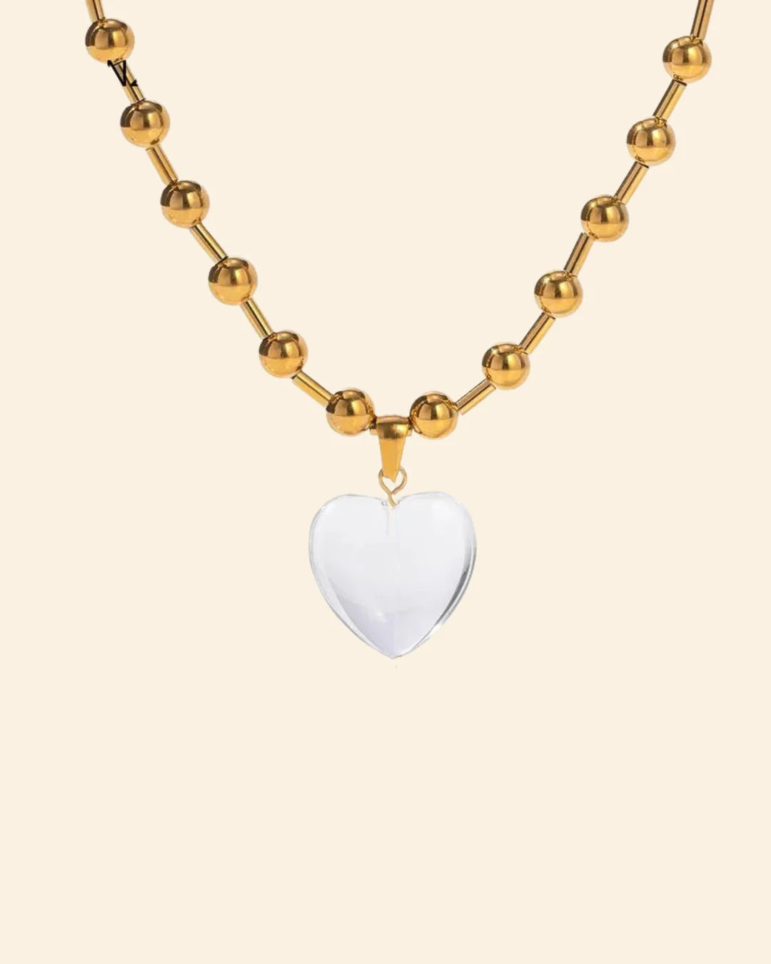 Transparent heart necklace