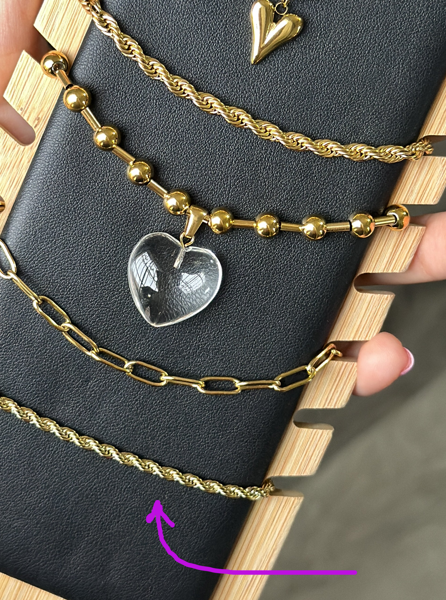 Thin rope chain necklace