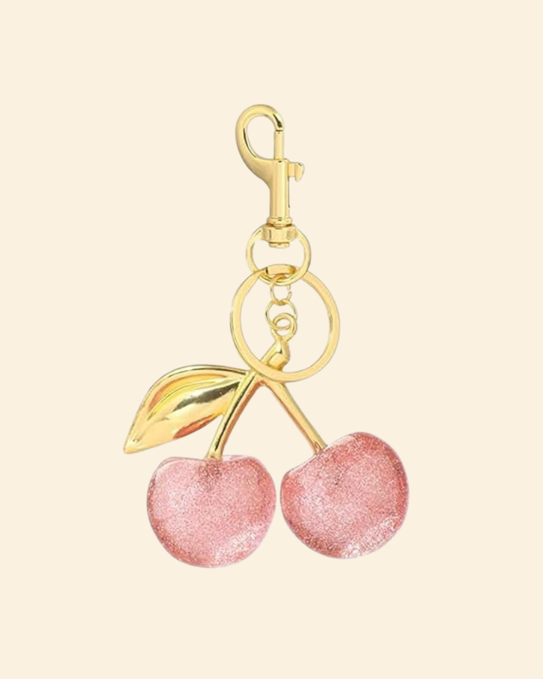 Pink Cherry Keychain