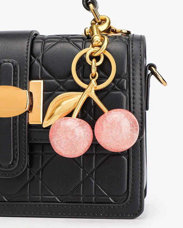 Pink Cherry Keychain