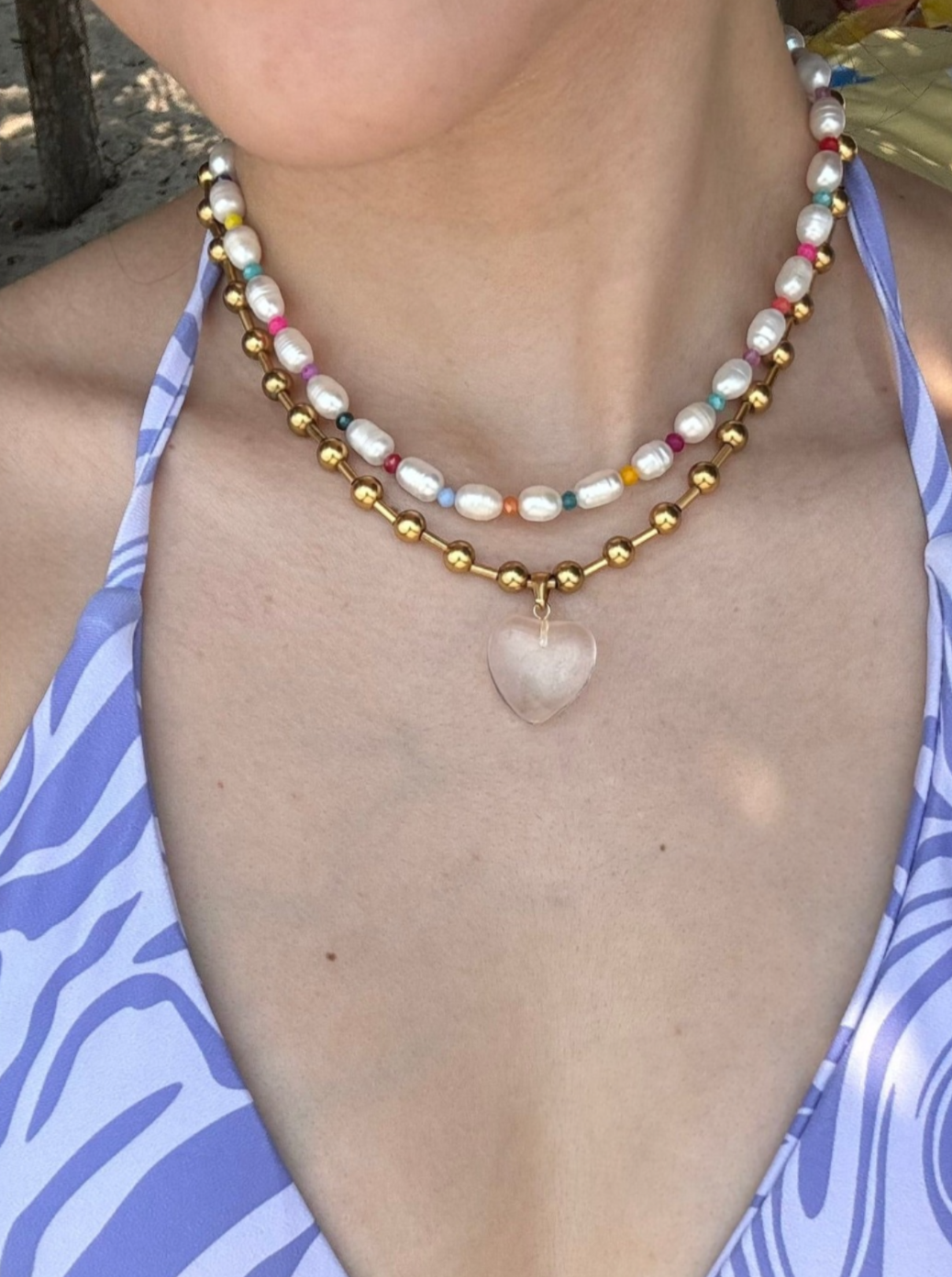 Transparent heart necklace