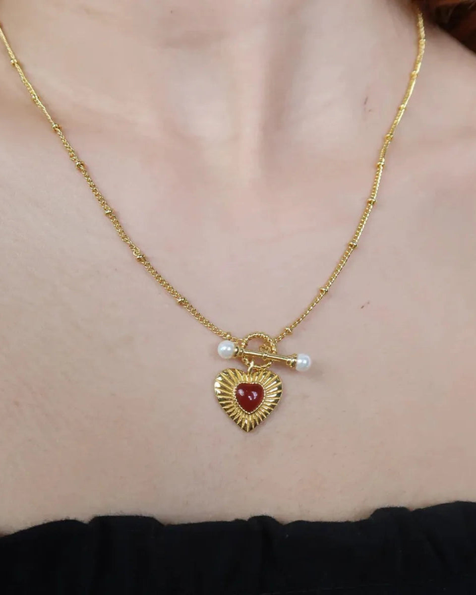 Red candy heart necklace