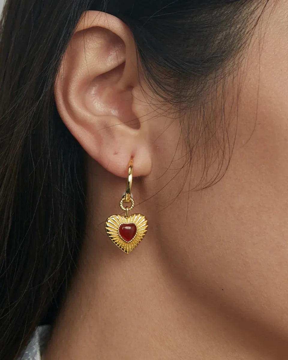 Red candy heart earrings