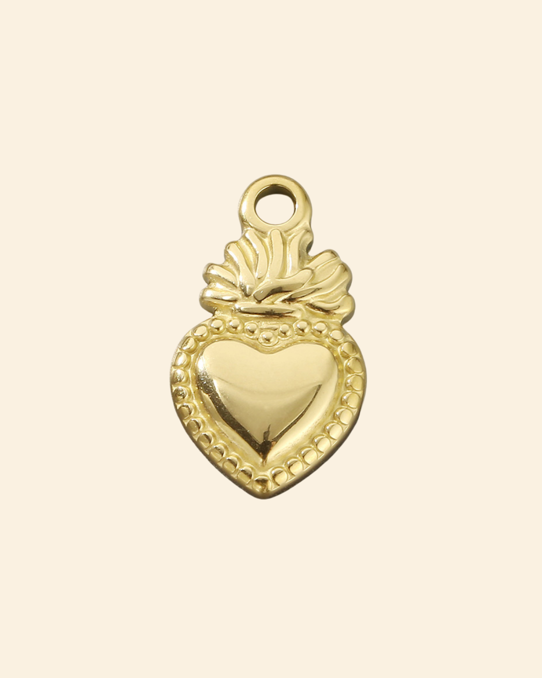 Heart on fire charm