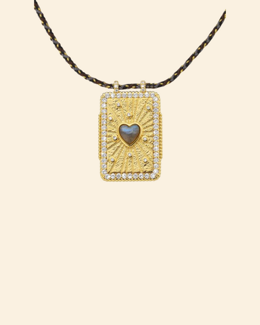 Bubble heart card necklace
