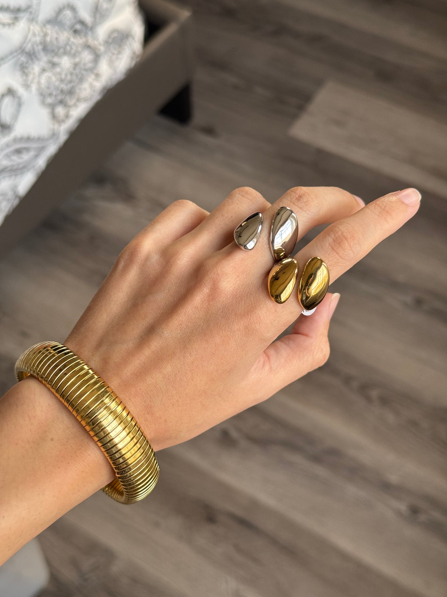 Snake chunky ring (plateado)