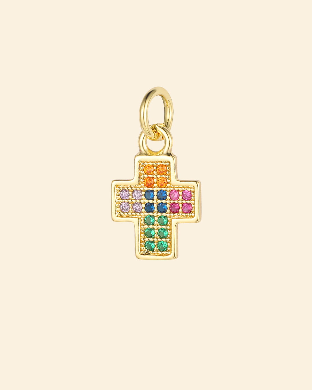 Colorful cross charm