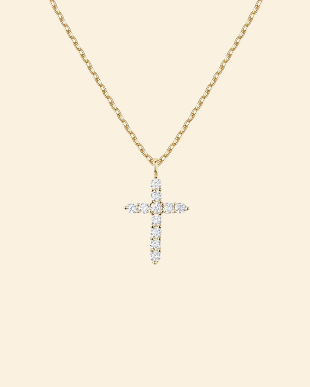 Cross Silver Necklace (dorado)