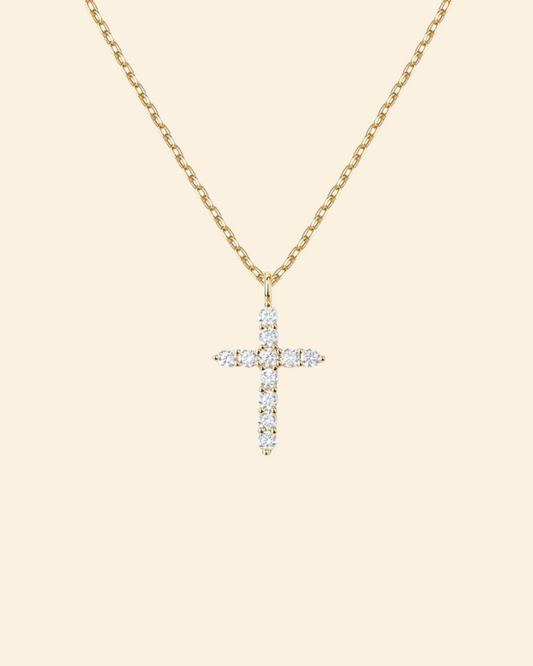 Cross Silver Necklace (dorado)