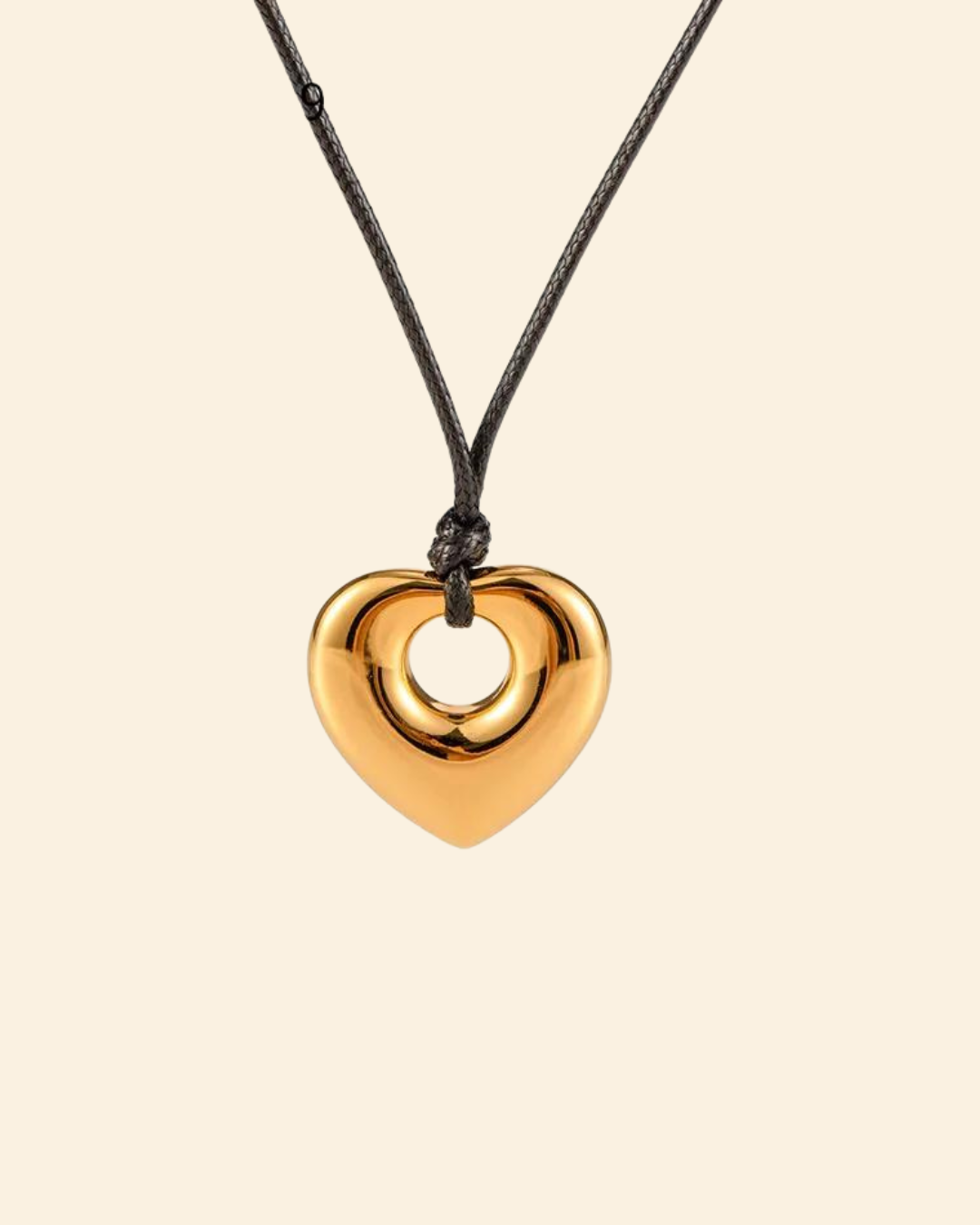 Gold chunky heart necklace