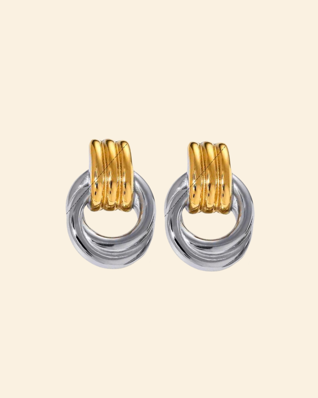 Janine earrings (dorado & plateado)